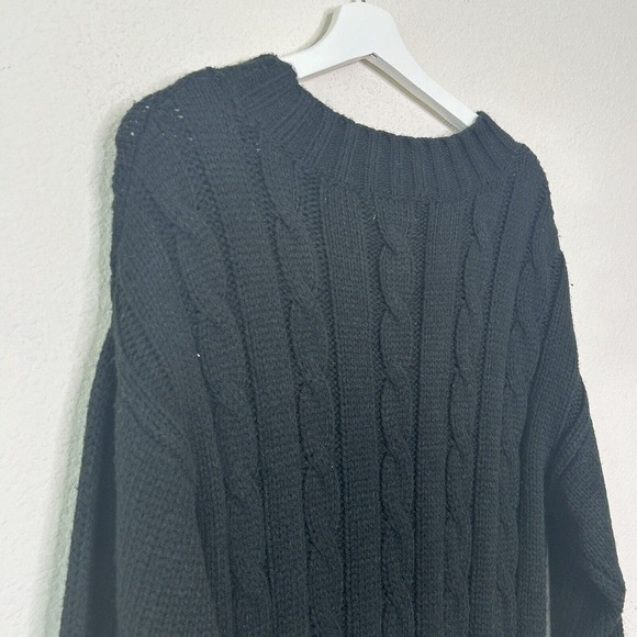 Lost + Wander Black Cable Knit Sweater Dress S - Picture 6 of 8